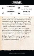 Animated Spells: Level 1, G-Z - 5e 2014 D&D (Reference Cards)