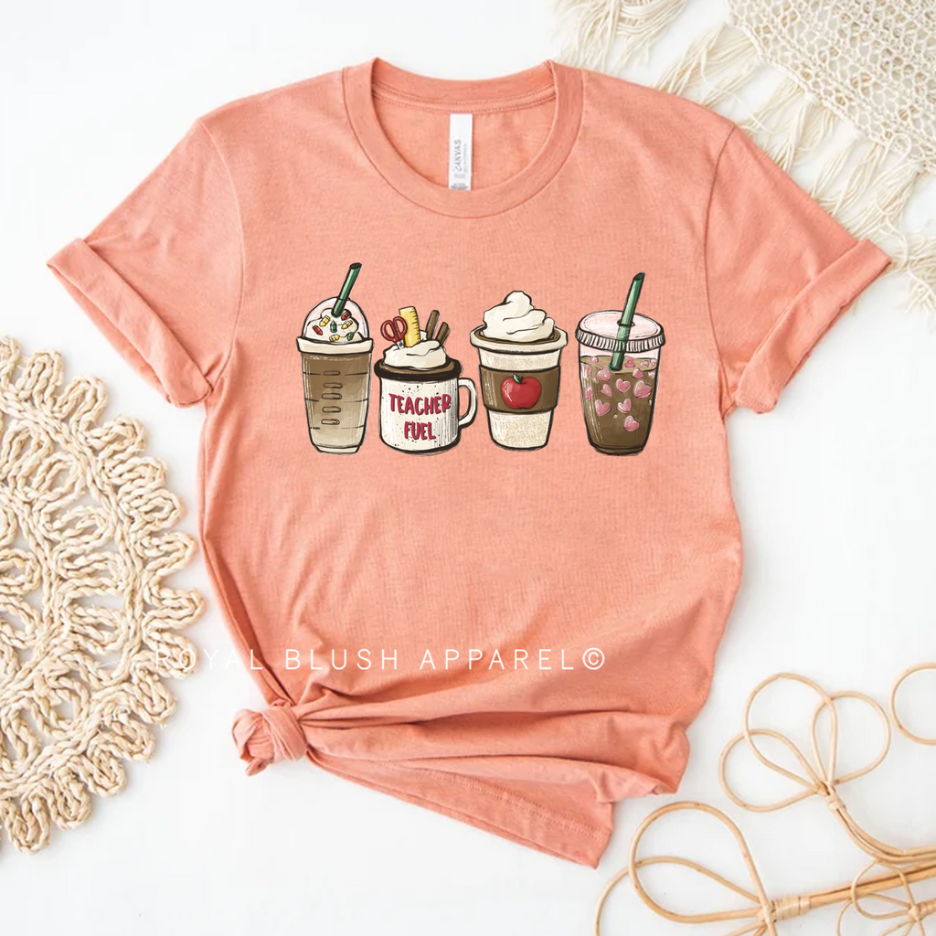 Teacher Fuel Coffee Graphic T-Shirt