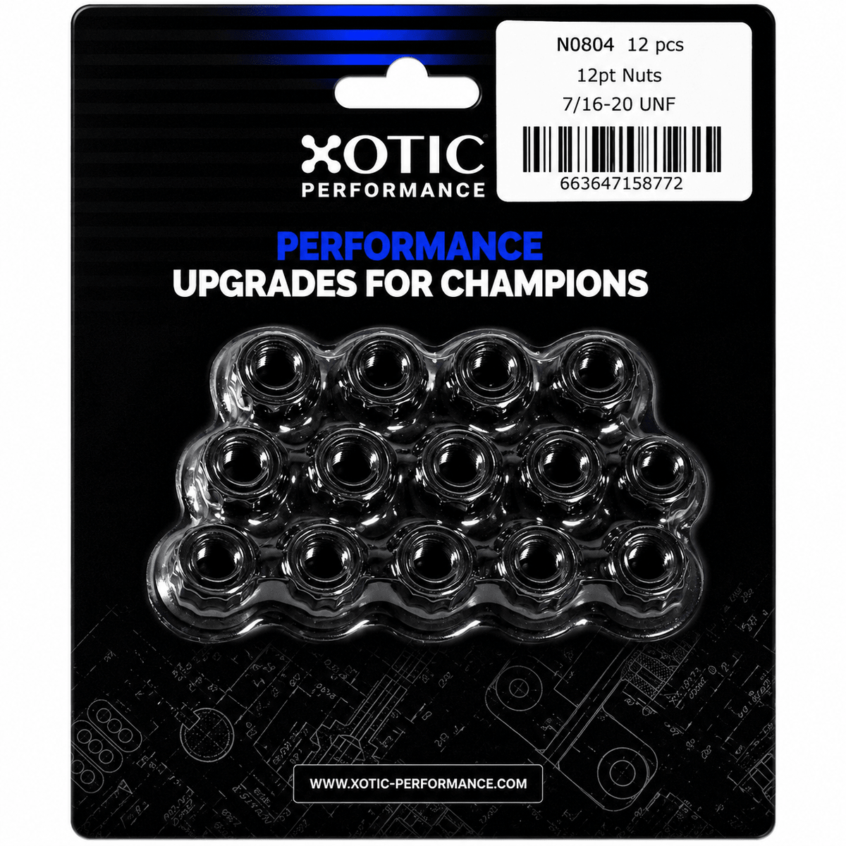 Torx 12 pt 7/16-20 UNF Nuts 12 pcs