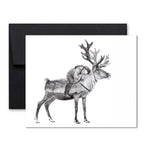 Tsaatan Girl sleeping on Reindeer - Greeting Card