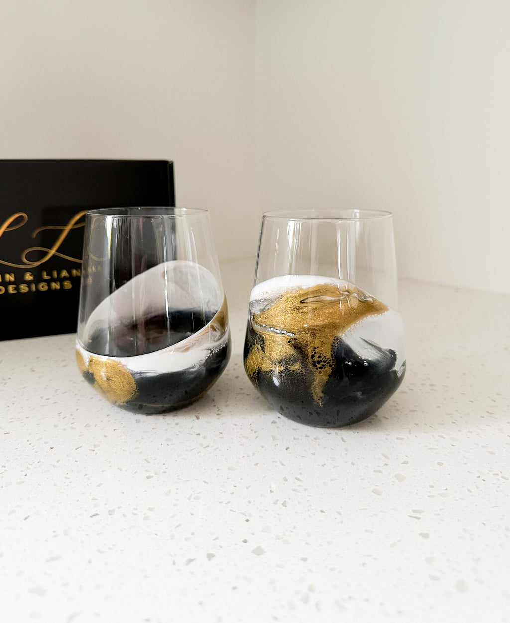 Resin Coated Wine Glasses (Set of 2)
