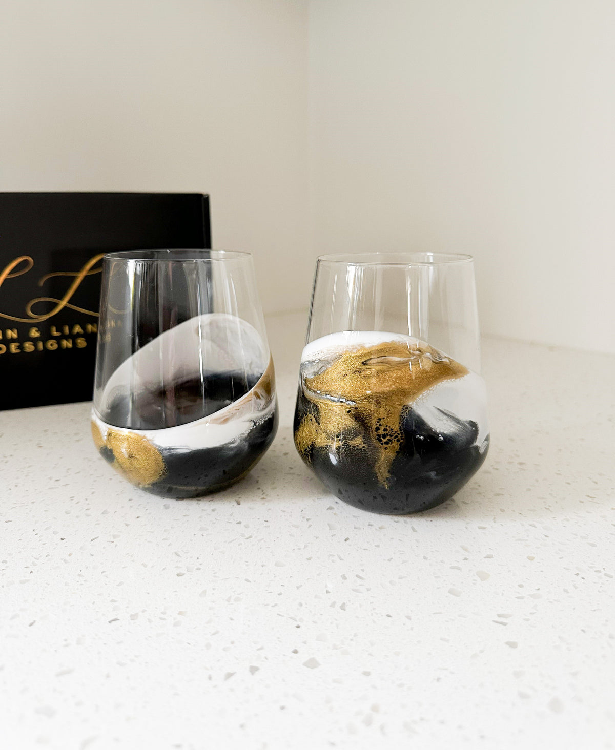 Resin Coated Wine Glasses (Set of 2)