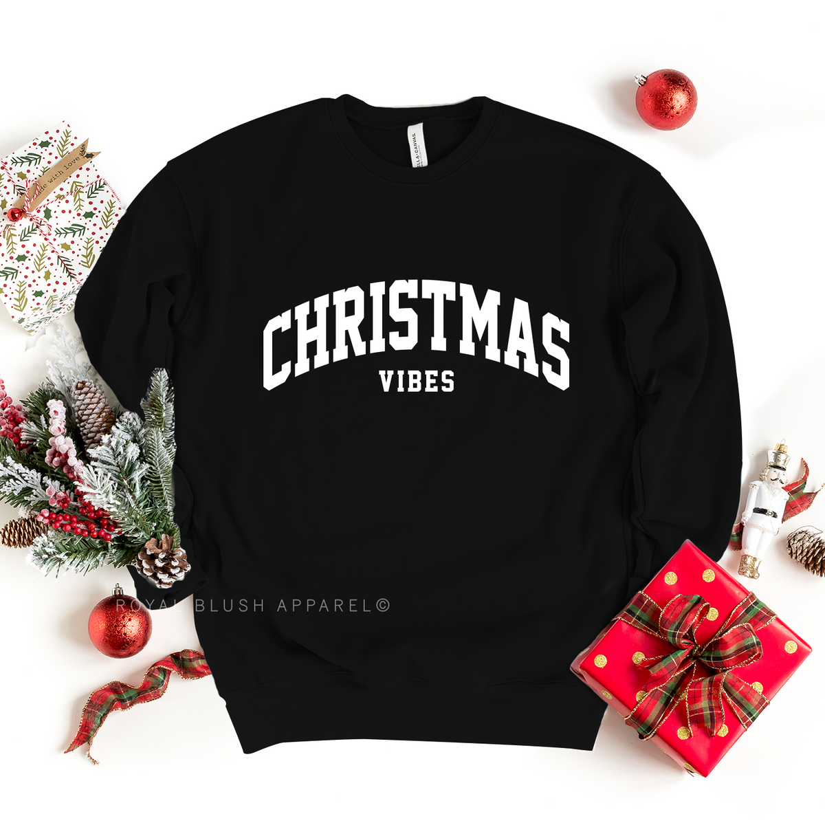 Christmas Vibes - XS BLACK BABE BELLA + CANVAS CREW