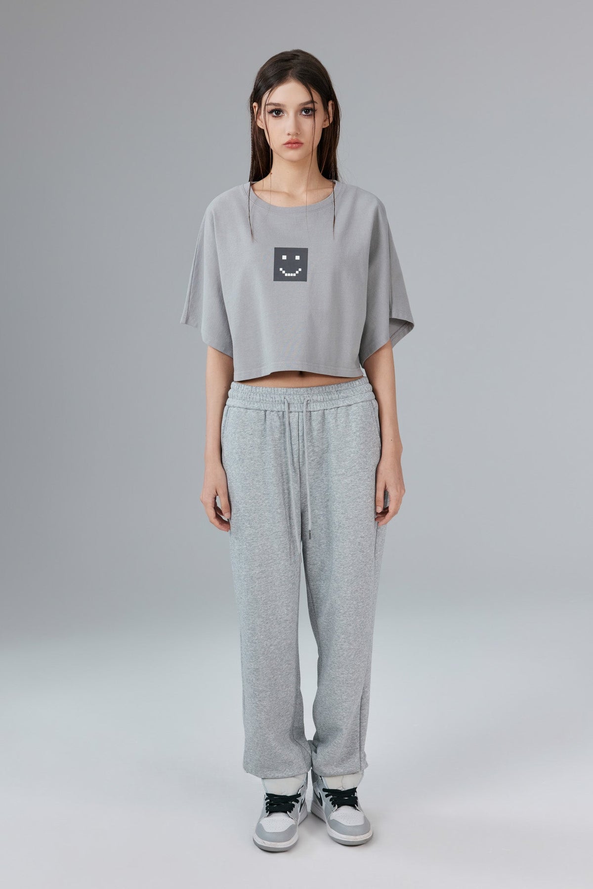 Pixel Stonewashed Relaxed Crop Tee