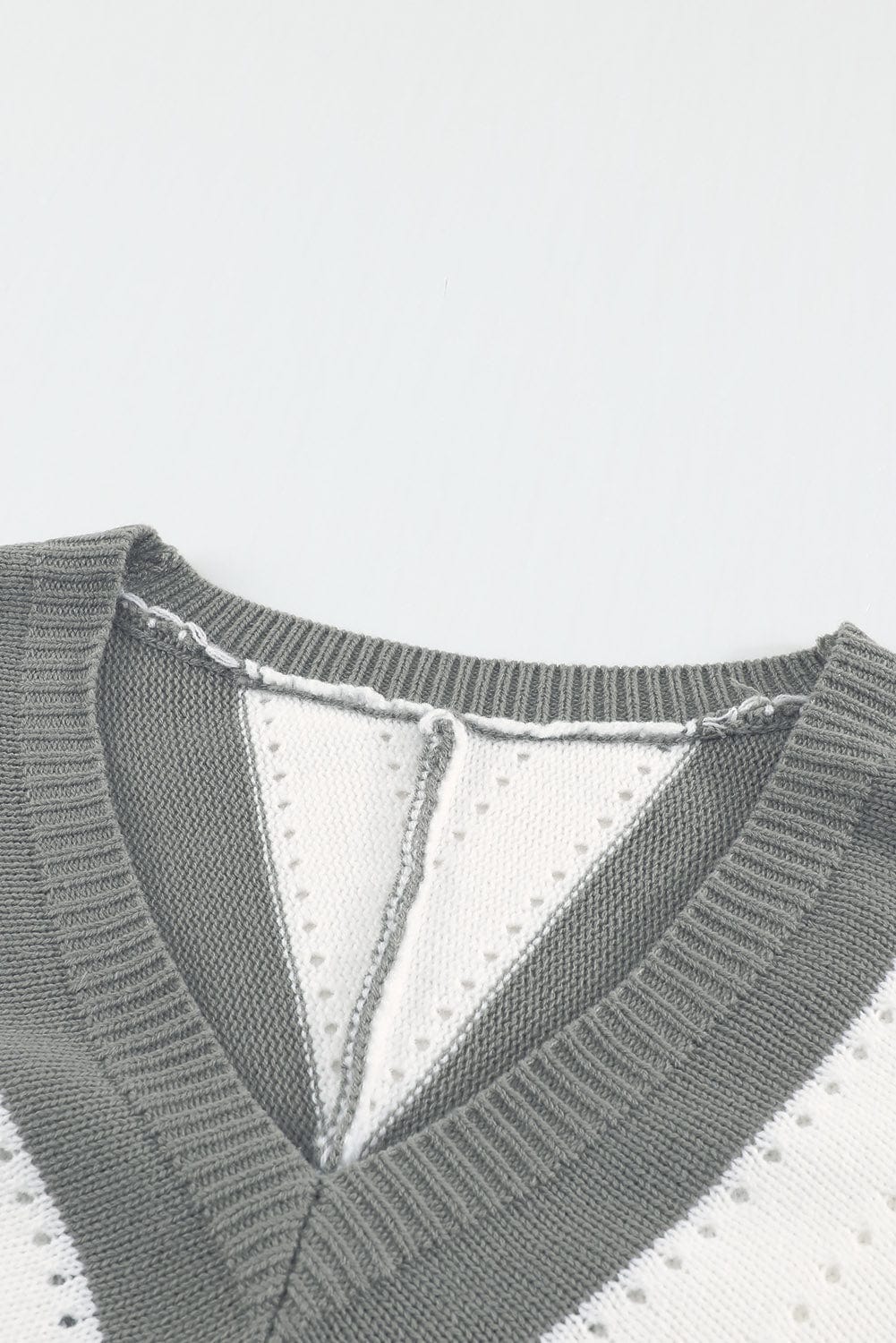 Zipper V-Neck Striped Printed Long Sleeve T-Shirt